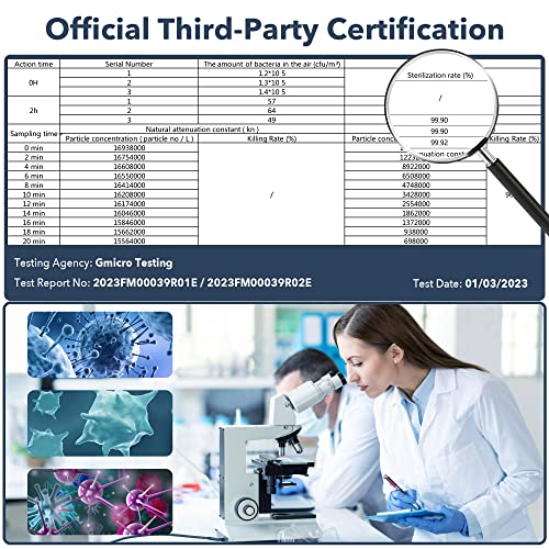 Dual Intake Air Purifier for Large Rooms, 1076 Sq Ft, with PM 2.5 Sensor, High Efficiency Filtration, Quiet Mode
