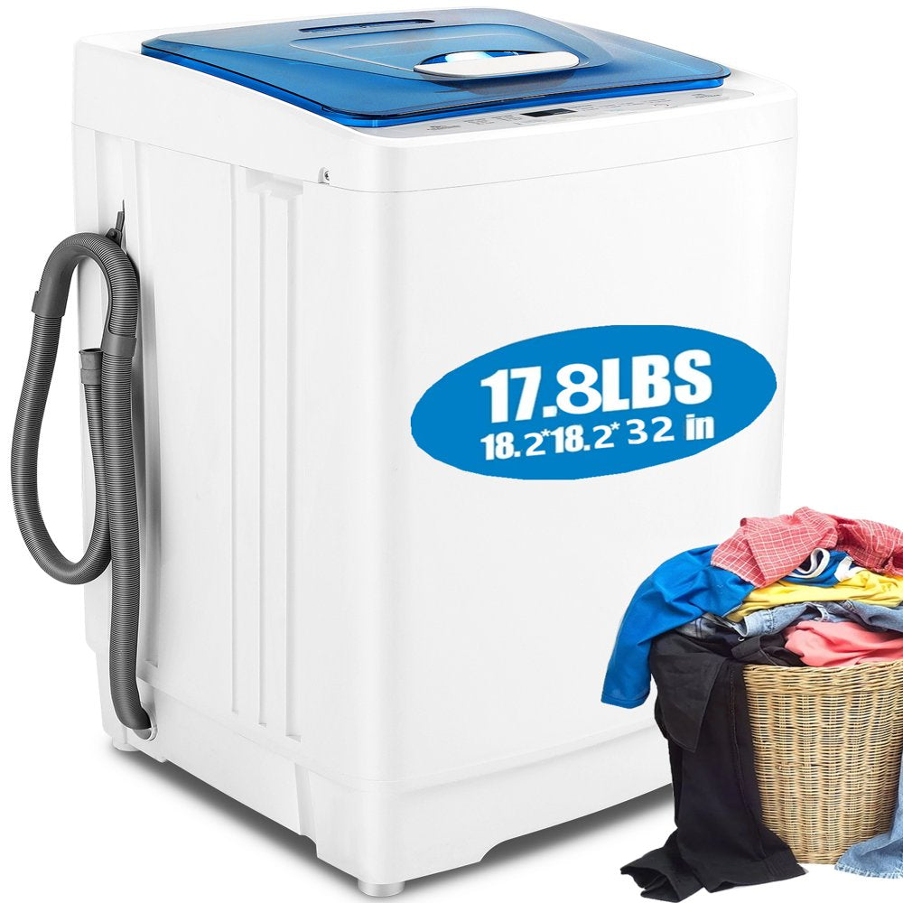 Tikmboex 17.8LBS Portable Washing Machine with 8 Programs 3 Water Temperatures 3 Water Levels Selection