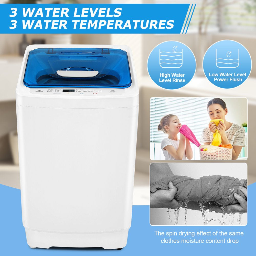 Tikmboex 17.8lb Portable Washing Machine, 8 Programs, 3 Water Temps & Levels, Compact for Small Spaces