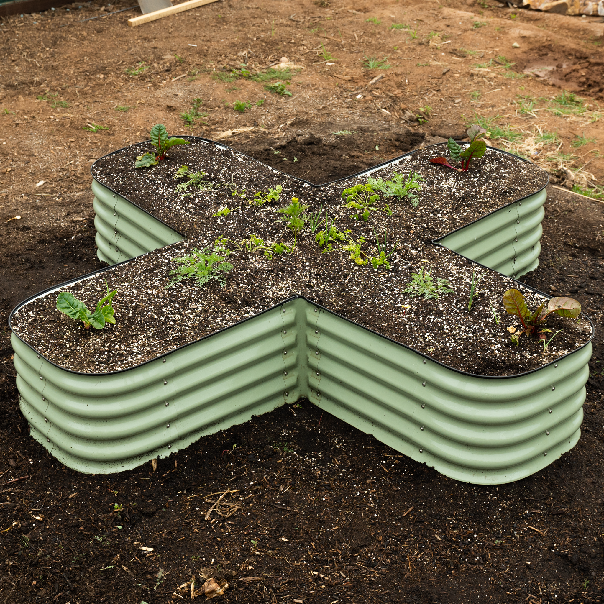 Rotational 6-in-1 Metal Raised Garden Bed – Durable, Modular Design for Versatile Gardening