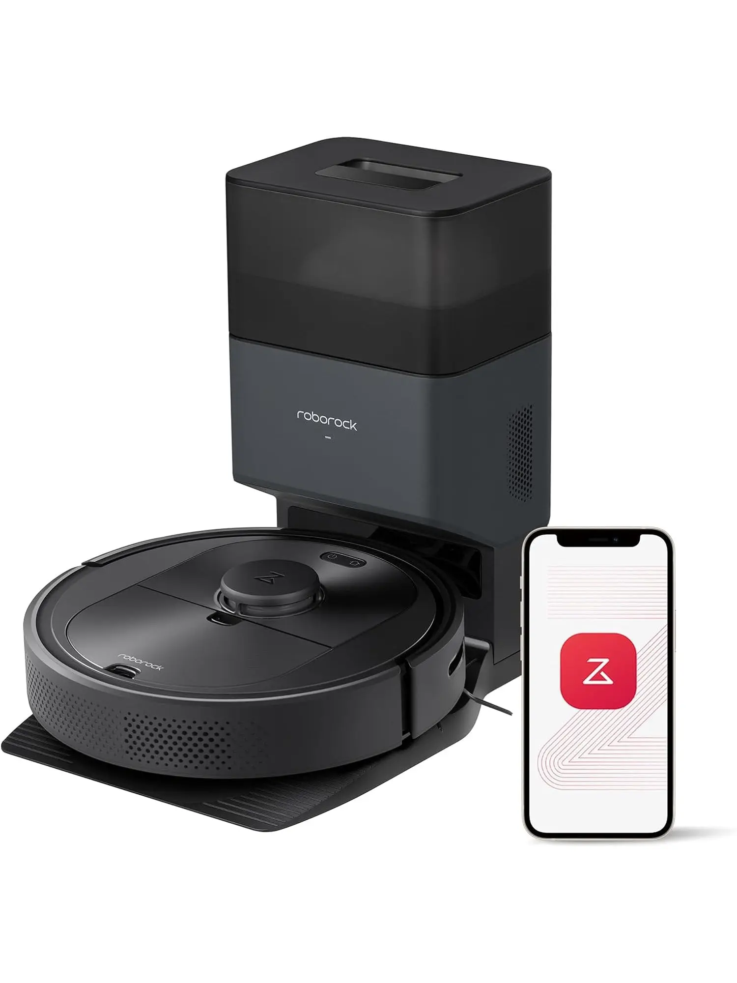 roborock Q5+ Robot Vacuum with Self-Empty Dock, Hands-Free Cleaning for up to 7 Weeks, 2700Pa Max Suction, 180mins Max Run-Time, Compatible with Alexa, Perfect for Hard Floors, Carpets, and Pet Hair