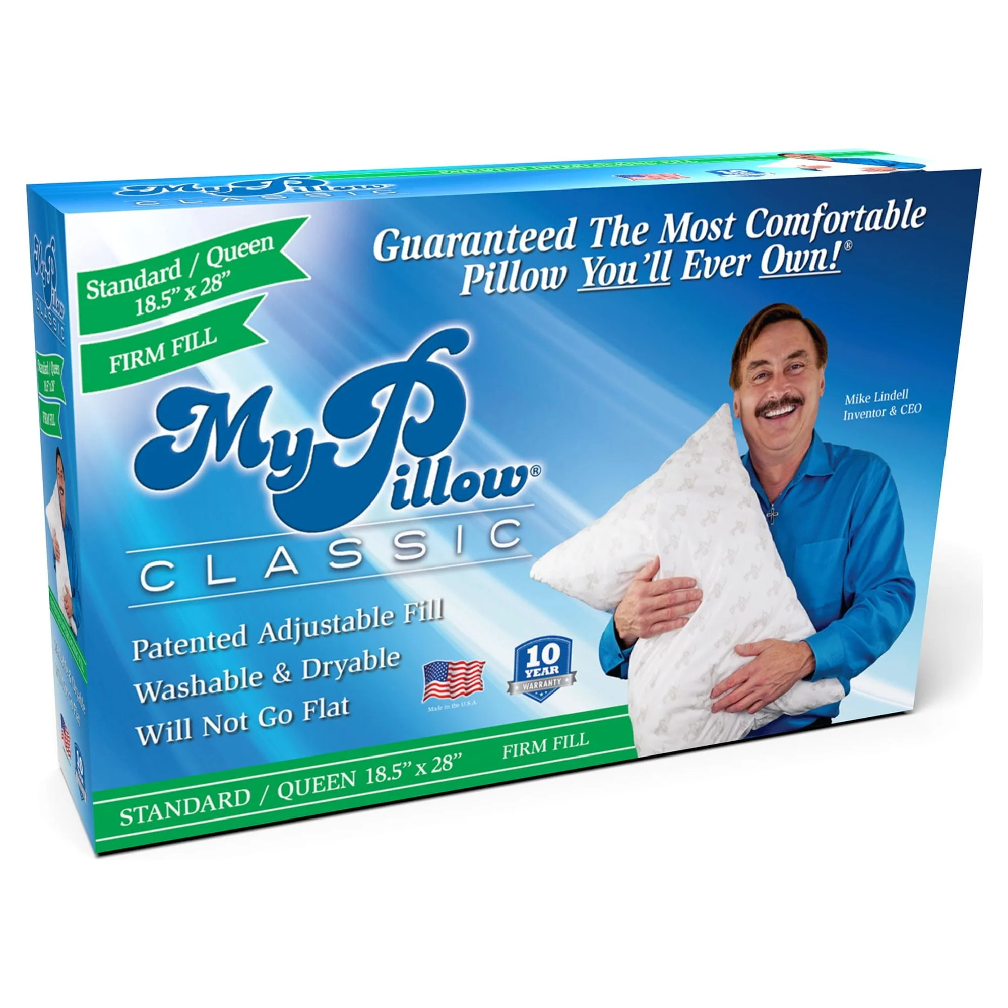 MyPillow Classic Bed Pillow, Firm Support, Queen