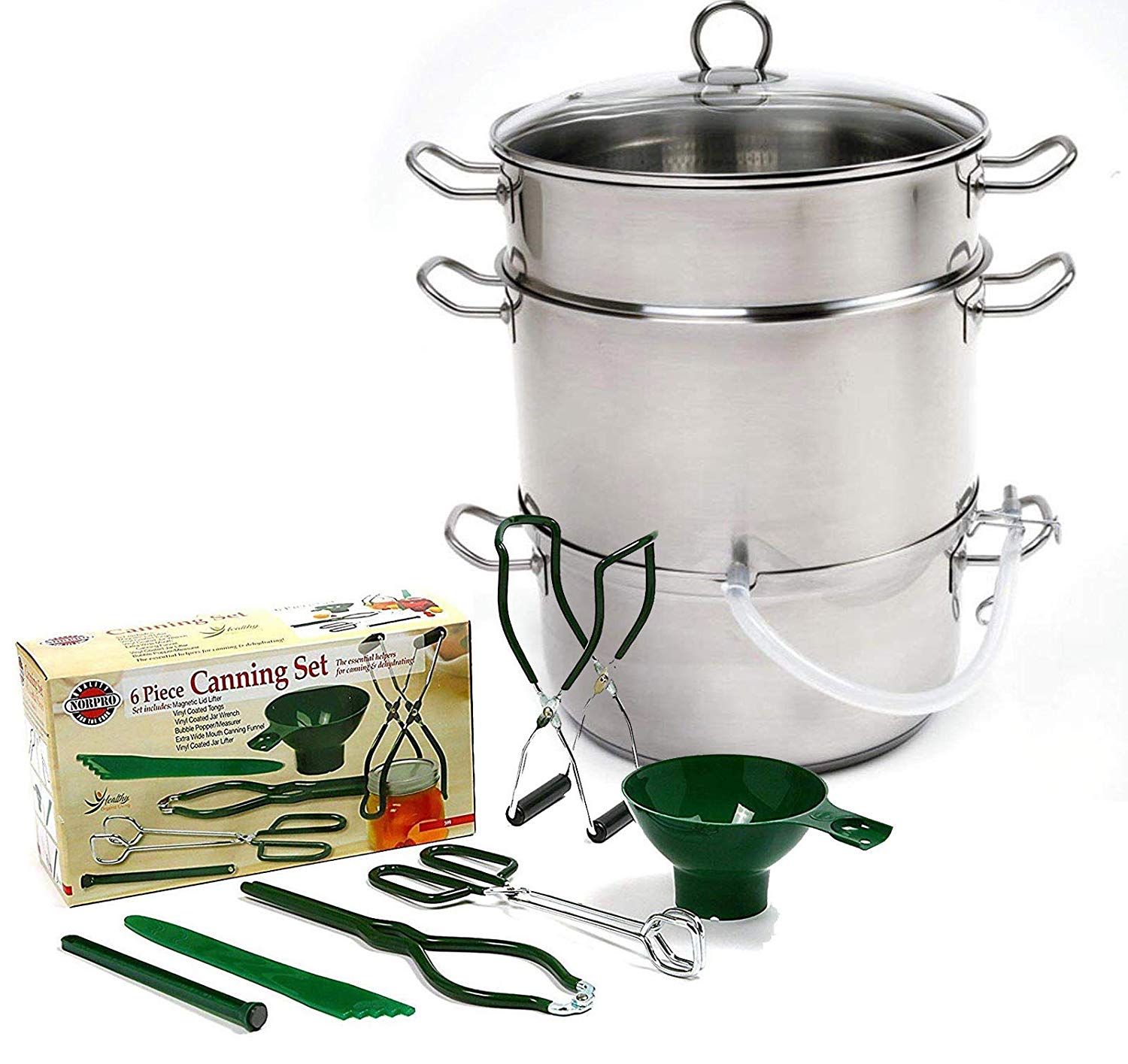 Norpro Stainless Steamer/Juicer Bundle with Norpro 6pc Canning Essentials – Stainless Steel