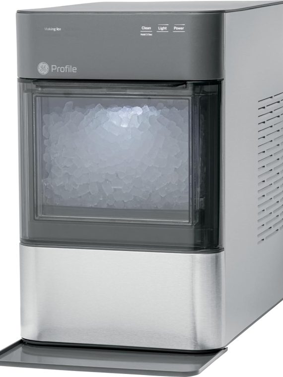 Countertop Nugget Ice Maker with Side Tank | Ice Machine with WiFi Connectivity | Smart Home Kitchen Essentials | Stainless Steel