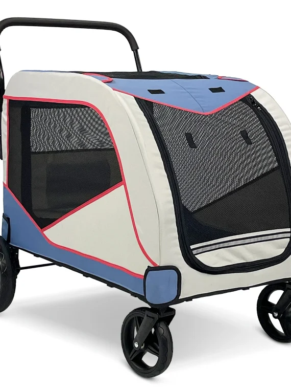 Foldable Pet Stroller for Large or 2 Dogs Cats Jogger Wagon with 4 Wheels