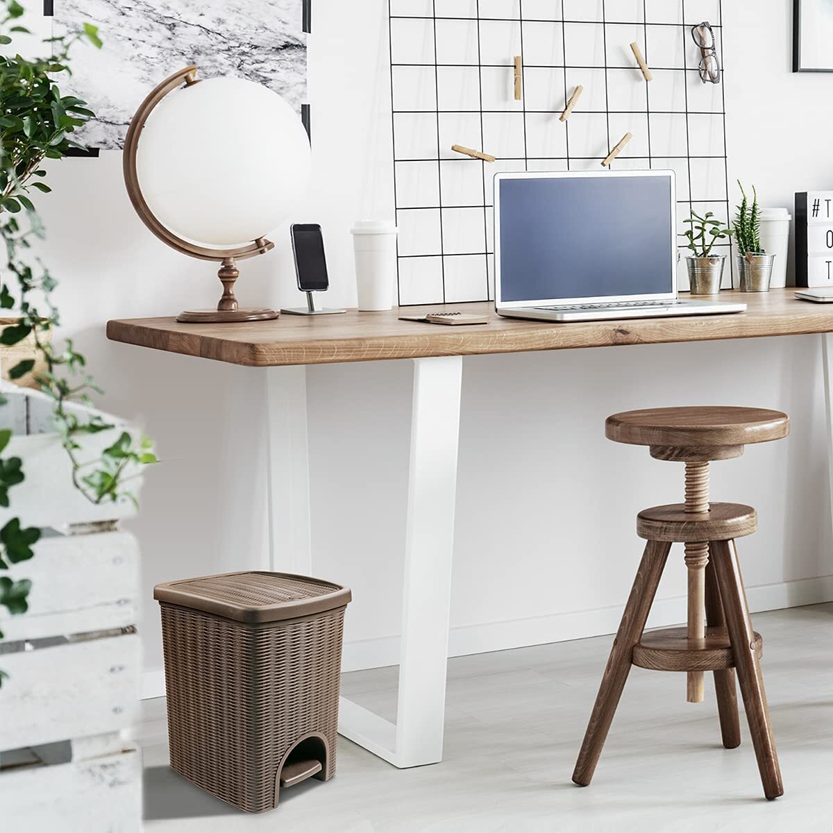 Elegance Dove Grey Dustbin, 31×27.5×39 cm – Stylish Waste Bin for Home & Office