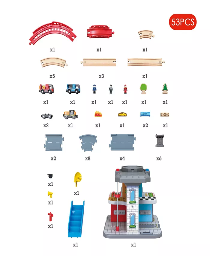 Hape Emergency Services HQ Wooden Train Set