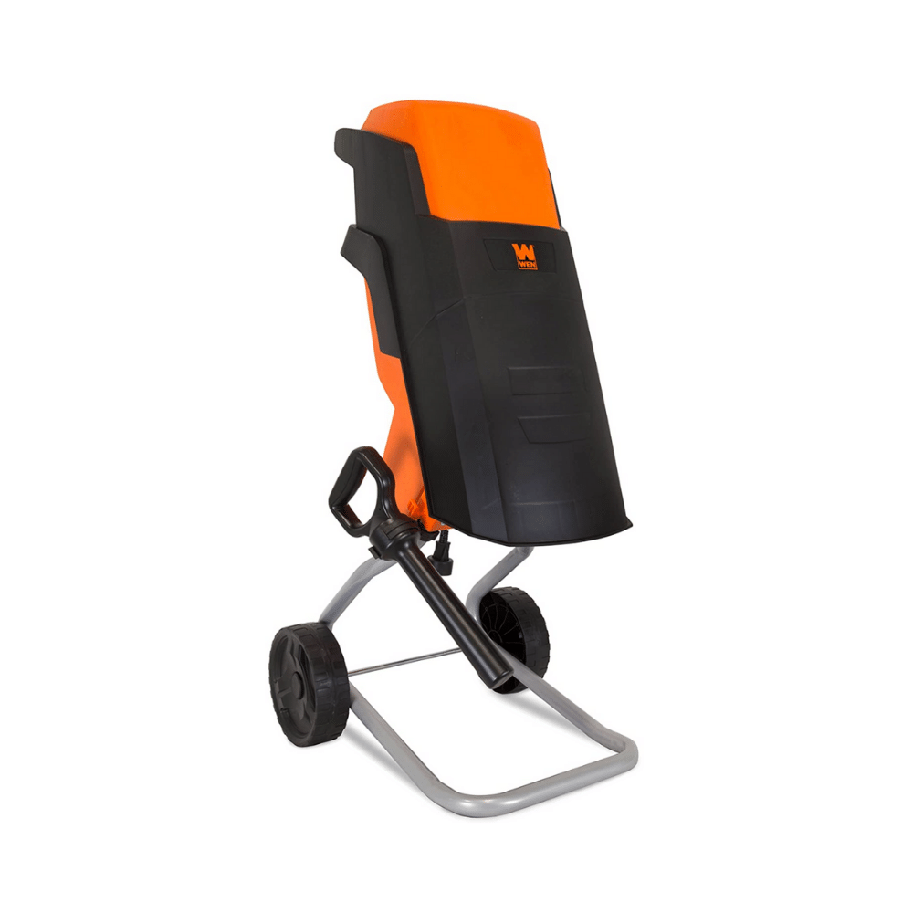 Wen 15-Amp Electric Wood Chipper Shredder with 1.5-Inch Capacity, 8000 Cuts/Min, Rolling Wheels