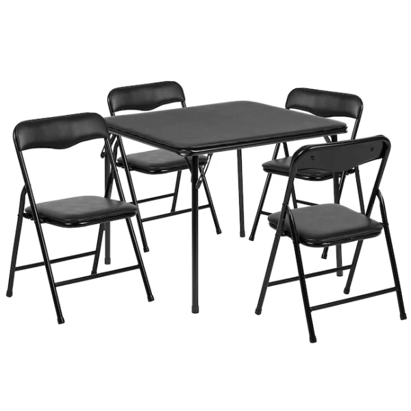24-in x 24-in 5-Piece Indoor Powder-coated Steel Folding Table and Chair Set