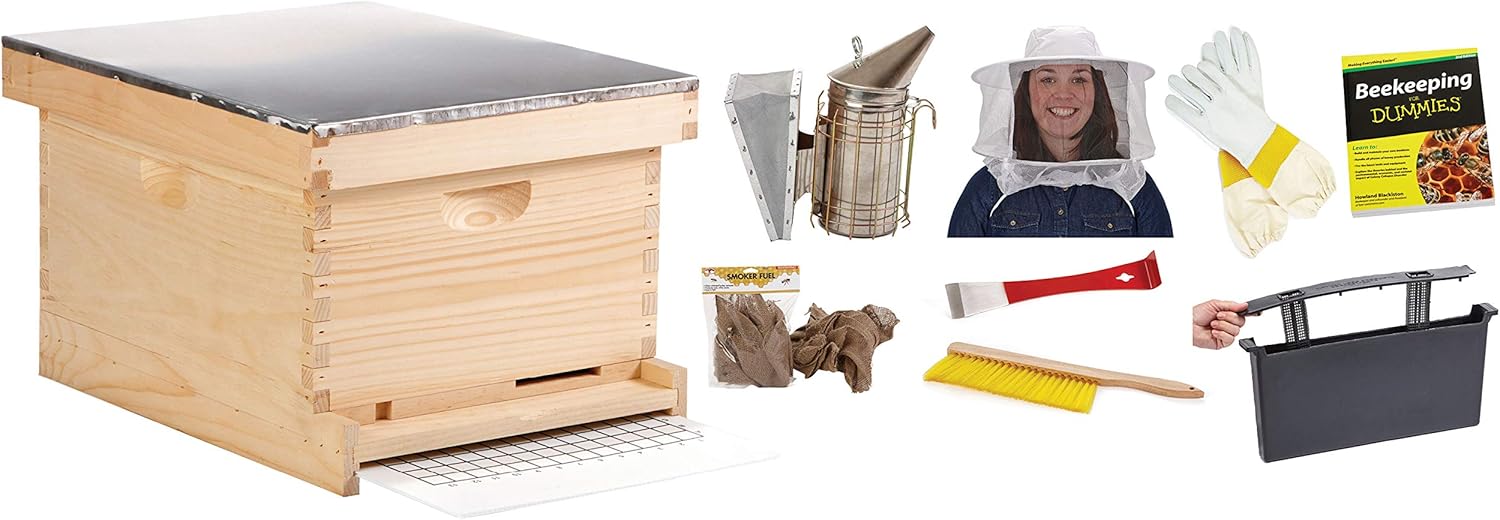 Little Giant® 10-Frame Deluxe Beginner Hive Kit | Premium Beekeeping Starter Kit for Beginners | Beekeeping Kit | Made in USA