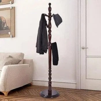Wooden FreeStanding Entryway Coat Hanger Rack With 8 Hooks
