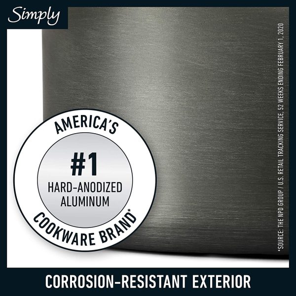 10-Piece Pots and Pans Set, Nonstick Kitchen Cookware with Stay-Cool Stainless Steel Handles, Black