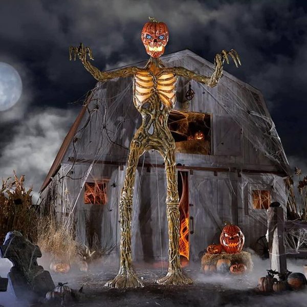Home Accents Terrifying 12-Foot Giant Inferno Pumpkin Skeleton