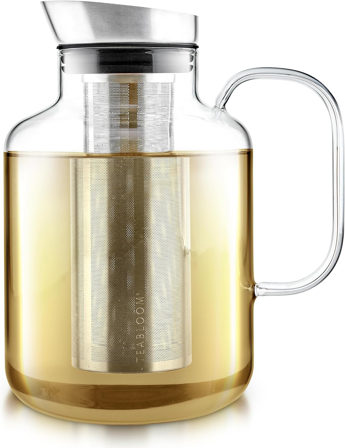 Teabloom Extra-Large Multi-Brew Borosilicate Glass Teapot + Kettle + Pitcher (85 OZ / 2.5 L) – Steep and Serve Hot Tea, Iced Tea, Cold Brew Tea and Fruit Infused Water – Legacy Tea Maker