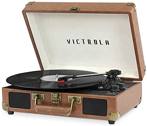Victrola Vintage 3-Speed Bluetooth Suitcase Record Player with RCA Output & Headphone Jack
