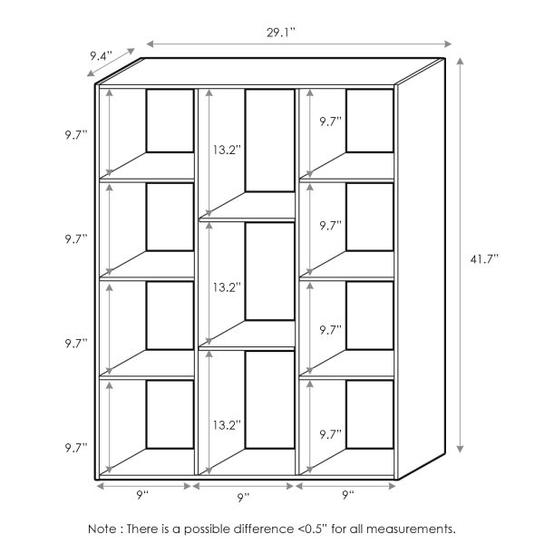 11-Cube Reversible Open Shelf Bookcase, White