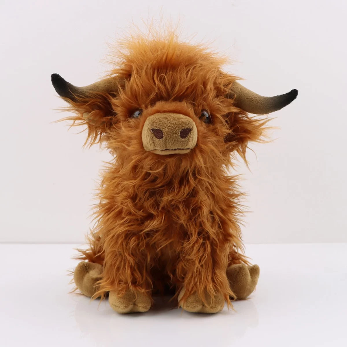 Evjurcn Cow Stuffed Toy, 9.8inch Highland Cow Plush Heal Your Mood, Soft and Comfortable Plush Figure Toy High Simulation Cow Stuffed Doll Accompany Anime Plush Toy for Boys Girls Gift