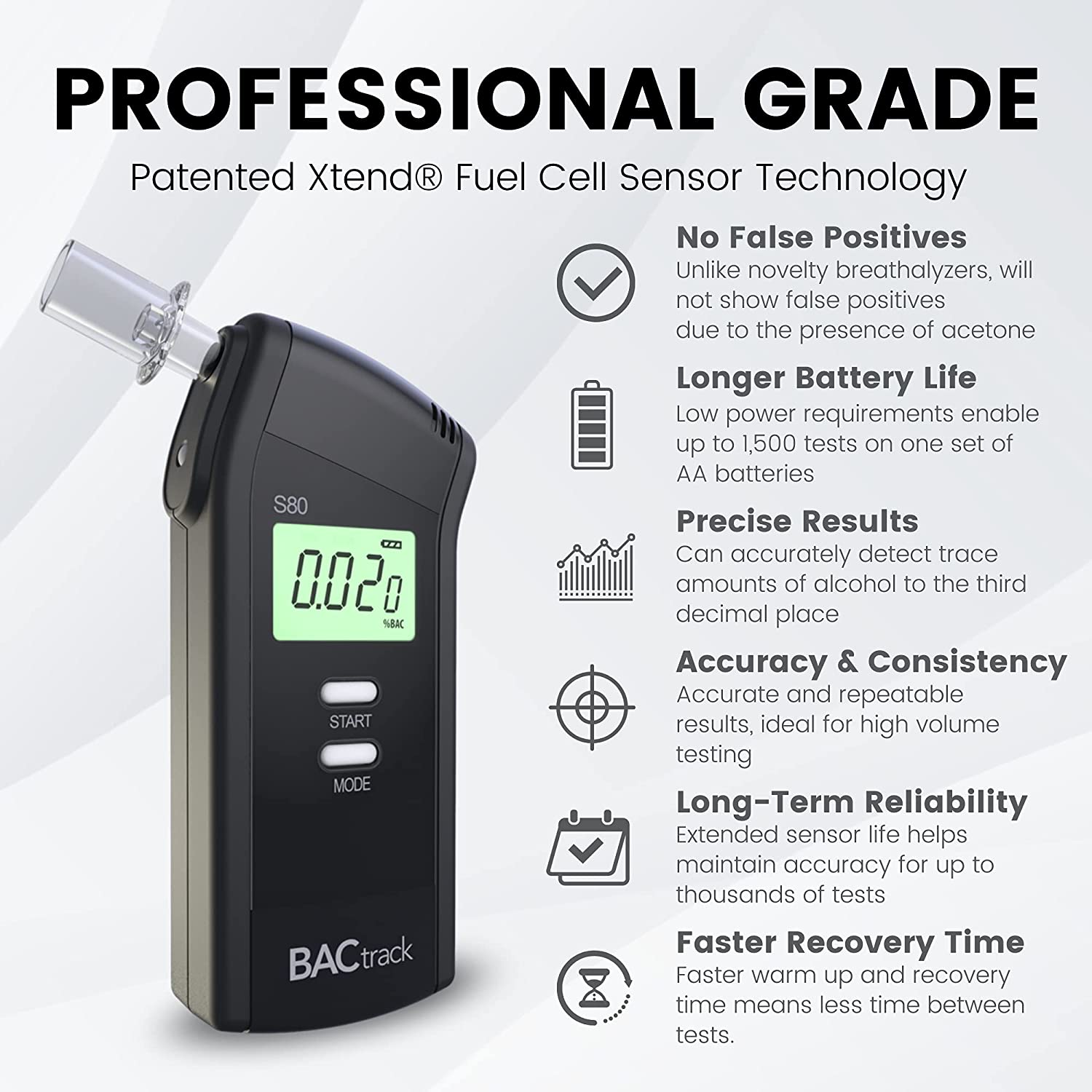 BACtrack S80 Breathalyzer | Portable Breath Alcohol Tester for Personal & Professional Use
