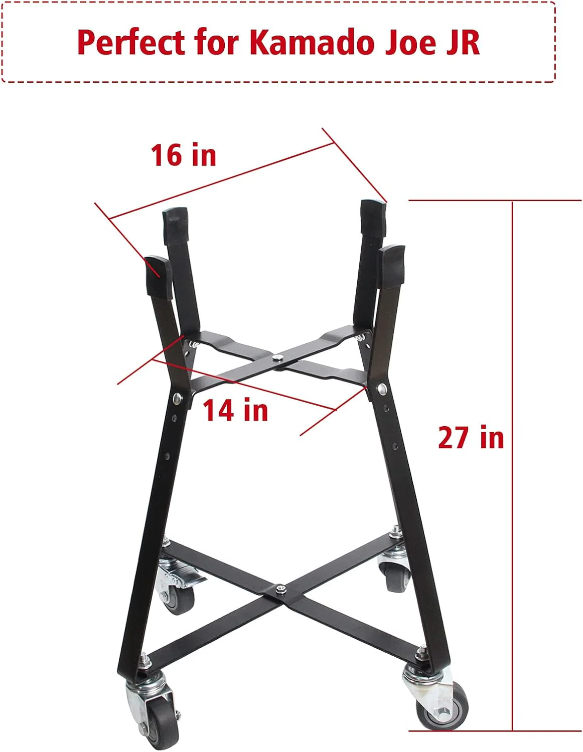 Rolling Cart for Kamado Joe Junior | Heavy Duty Outdoor Grill Stand with Locking Wheels