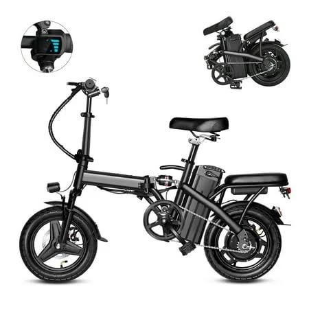 14 inch Folding Electric Bike with 20+ Miles Range by 48V Battery,20MPH Power by 350w,3 Working Modes,Suitable for Commuting,Electric Bicycle for