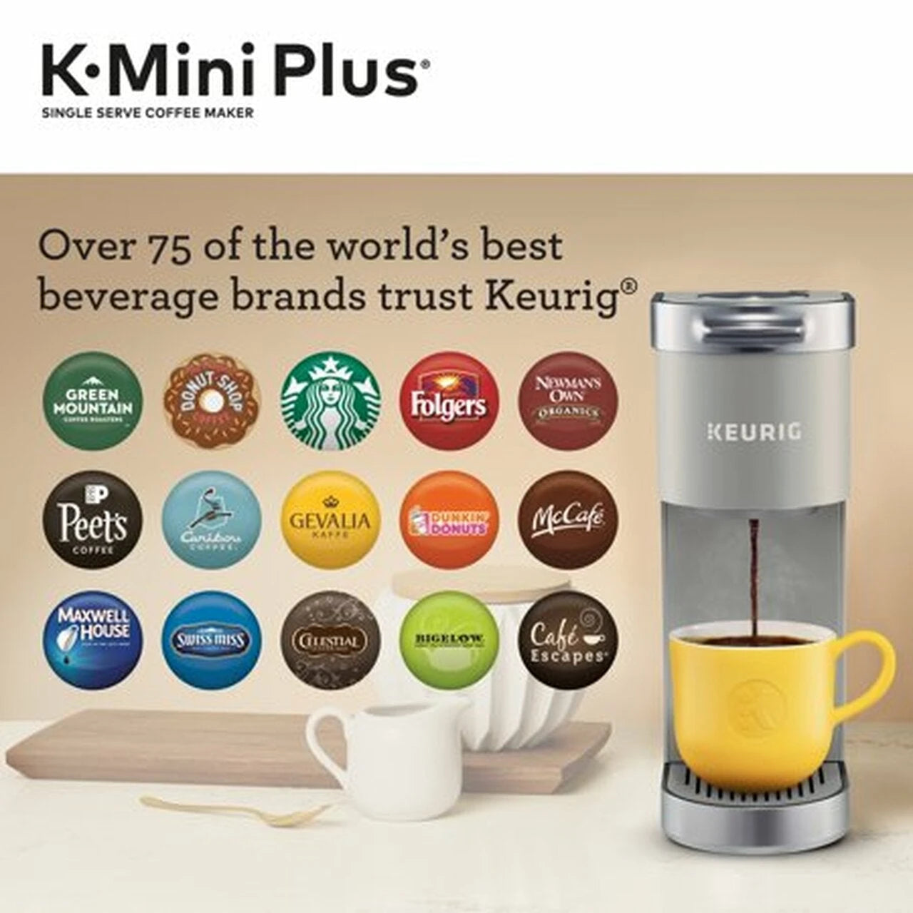 Keurig K-Mini Plus Single Serve K-Cup Pod Coffee Maker, Studio Gray