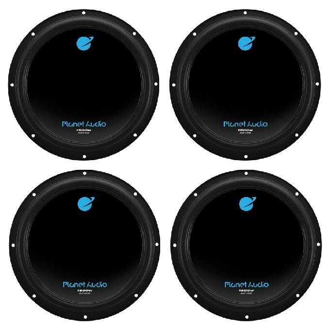PLANET AUDIO AC10D 10′′ 1500W Dual 4-Ohm Voice Coil Car Subwoofer, 4-Pack, 6000W Total Power