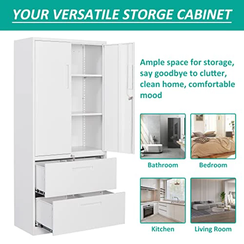 SISESOL Metal Storage Cabinet with Drawers, 71