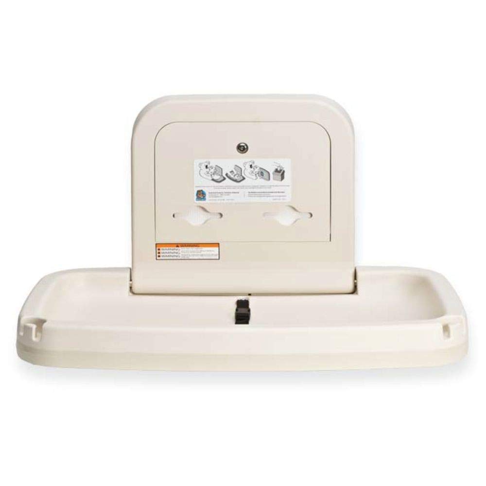 Koala Kare Horizontal Baby Changing Station, Cream, Extra-Wide Surface, Safety Belts, Microban Protection
