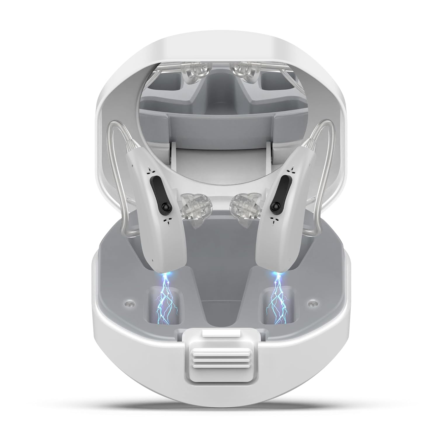 Lentorgi BTE Hearing Aids for Seniors – Dual Microphone, Noise Cancelling, Comfortable Fit, Gray