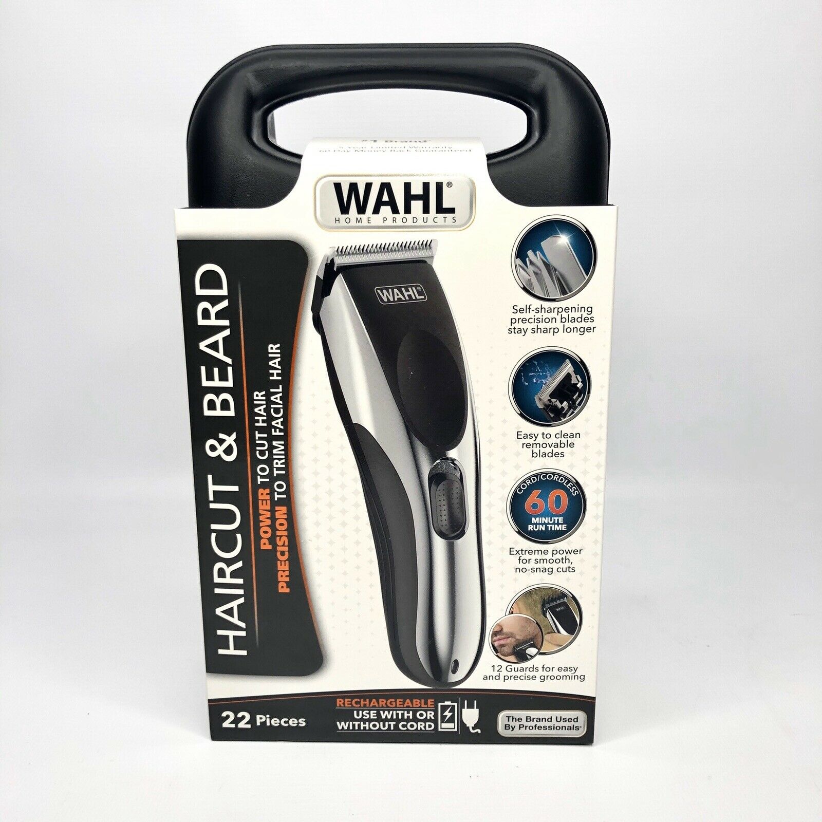 Wahl 22-Piece Haircut & Beard Trimmer Kit, Cordless/Cord, Stainless Steel Blades