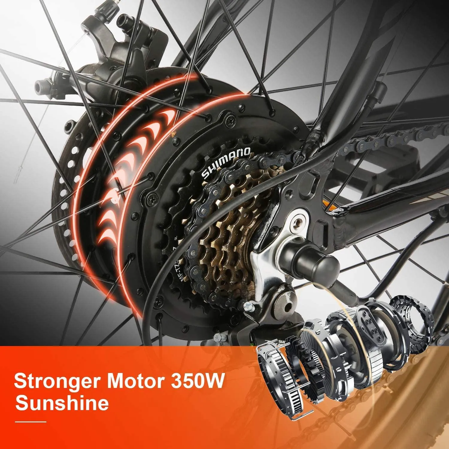 ANCHEER Electric Bike Electric Mountain Bike 350W Ebike 26” Electric Bicycle, 20MPH Adults Ebike with Removable 7.8/10.4Ah Battery, Professional 21 Speed Gears