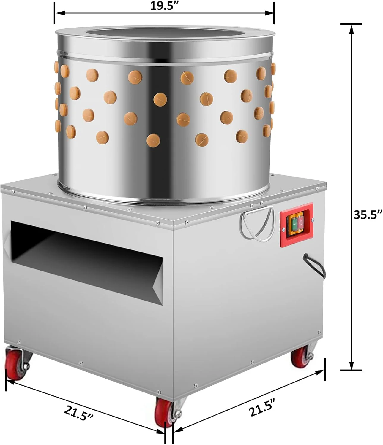 2HP 20In Stainless Steel Chicken Plucker Machine, Plucking Machine De-Feather, 110V 1500w 275r/min