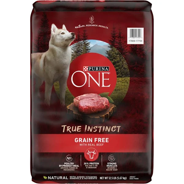 Purina One True Instinct Dog Food, Grain Free, with Real Beef, Adult - 12.5 lb