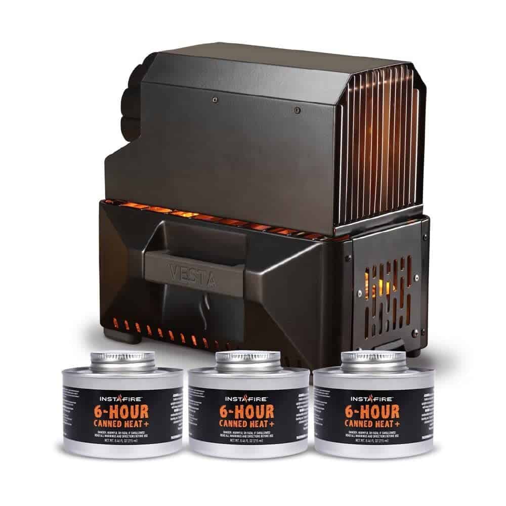 InstaFire VESTA Self-Powered Compact Heater & Stove, Indoor/Outdoor, Off-Grid, Emergency Use