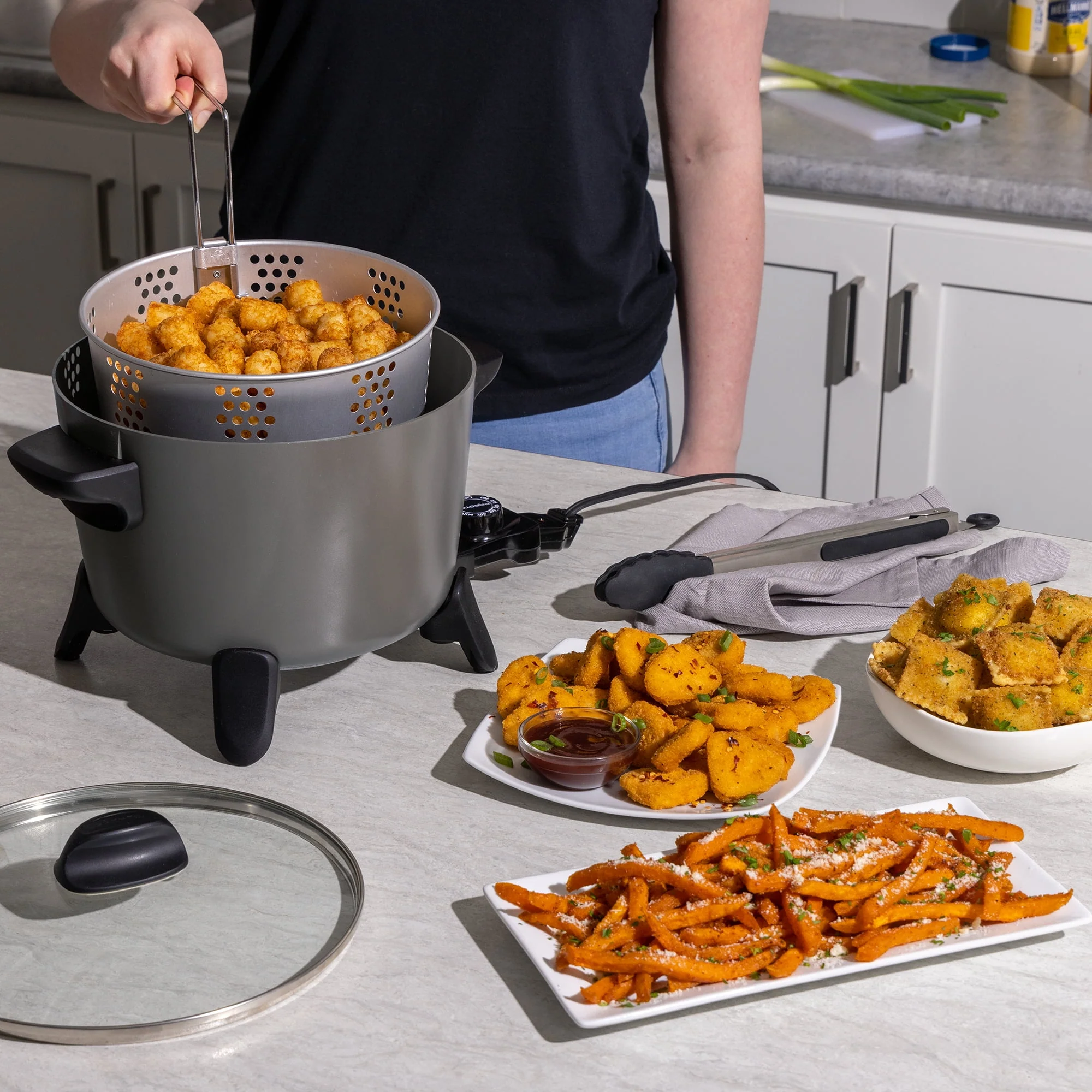 Presto Big Kettle Ceramic Deep Fryer/Multi-Cooker, 06026 New