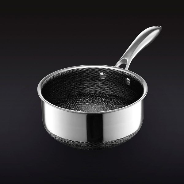 2 Quart Hybrid Nonstick Saucepan and Lid, Dishwasher and Oven Friendly, Compatible with All Cooktops