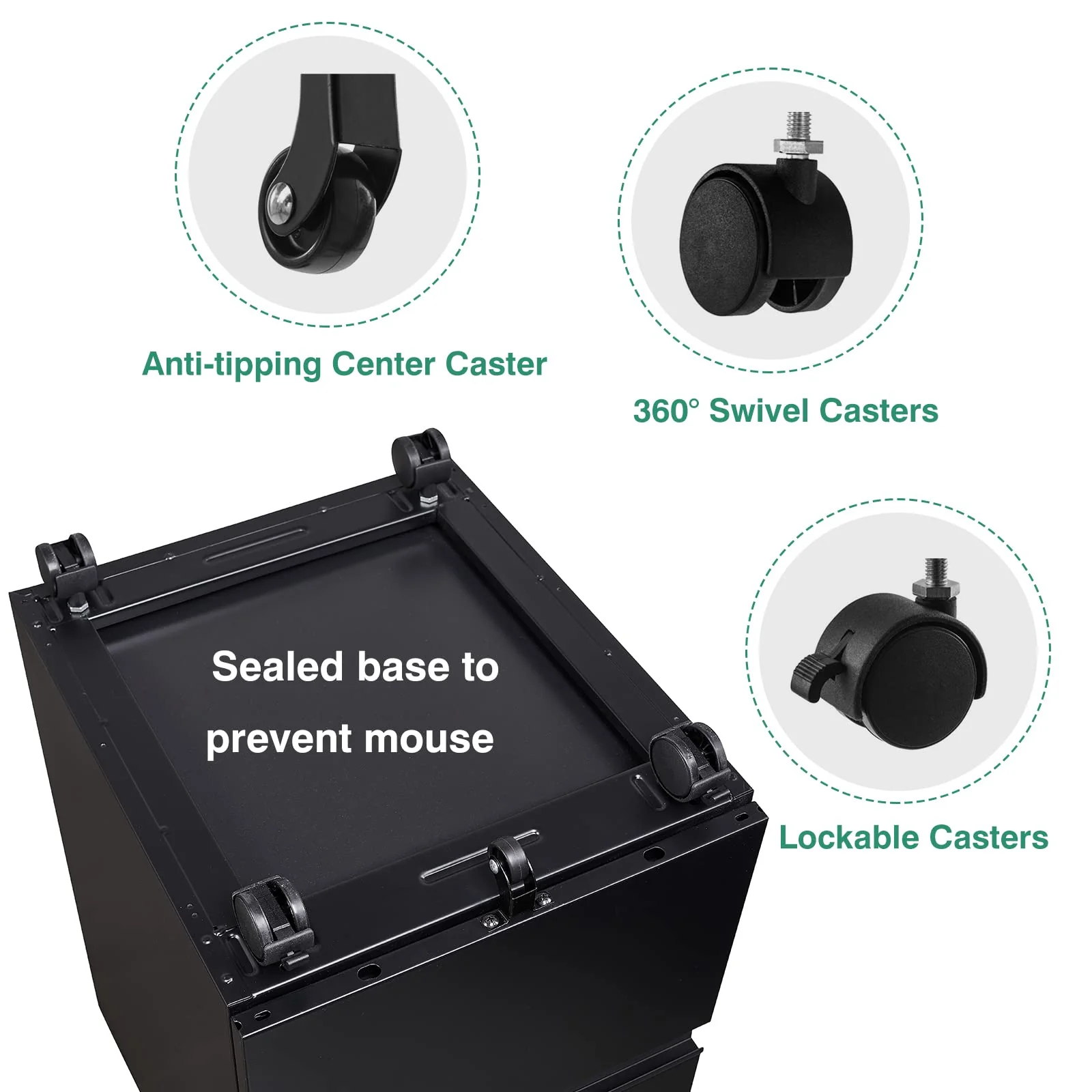 3 Drawer Mobile File Cabinet Under Desk Storage Drawers File Cabinets For Home Office, Office Organization File Cabinet With Lock Metal Filing Cabinet For Legal/letter/a4 File With Slim Width, Black