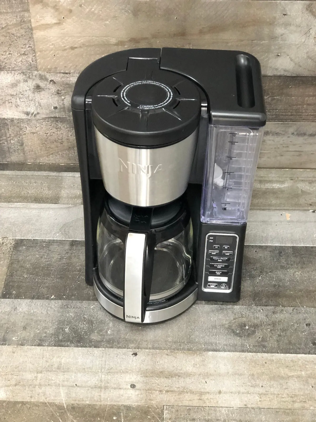 Ninja 12-Cup Programmable Coffee Maker with Classic and Rich Brews, 60 oz. Water Reservoir, and Thermal Flavor Extraction (CE201), Black/Stainless Steel