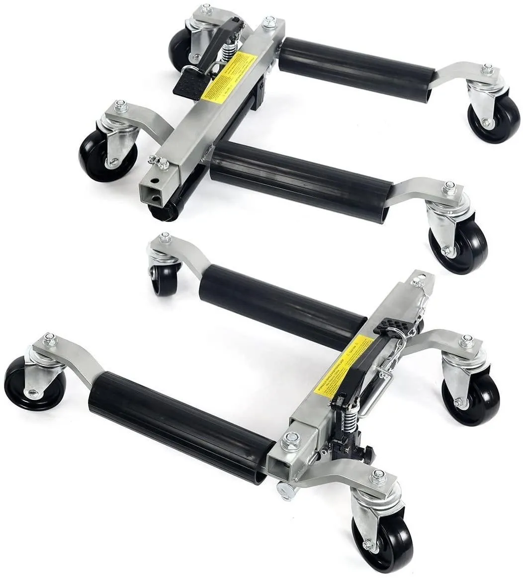 Stark Set of (4) Wheel Dolly Car Skates Vehicle Positioning Hydraulic Tire Jack Truck Rv Trailer Pick Up Dolly Ratcheting Foot Pedal, 1500LBS
