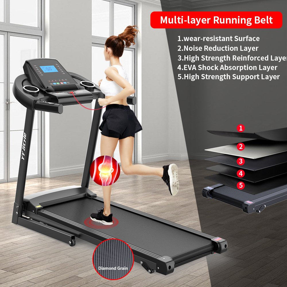 YY Style Folding Treadmills for Home with 265Lb Capacity Bluetooth and Incline