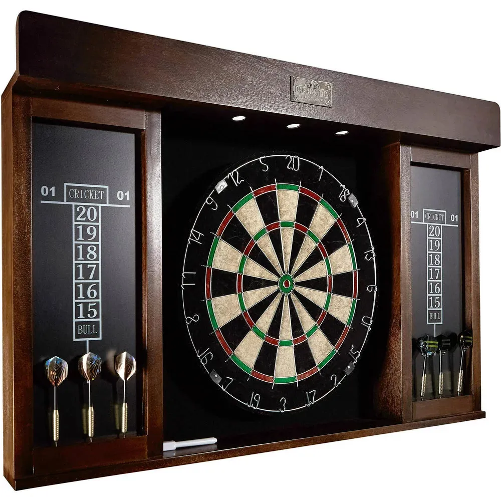 Barrington 40 Inch Dartboard Cabinet with LED Lights, 40 Inch X 4.375 Inch X 24.625 Inch