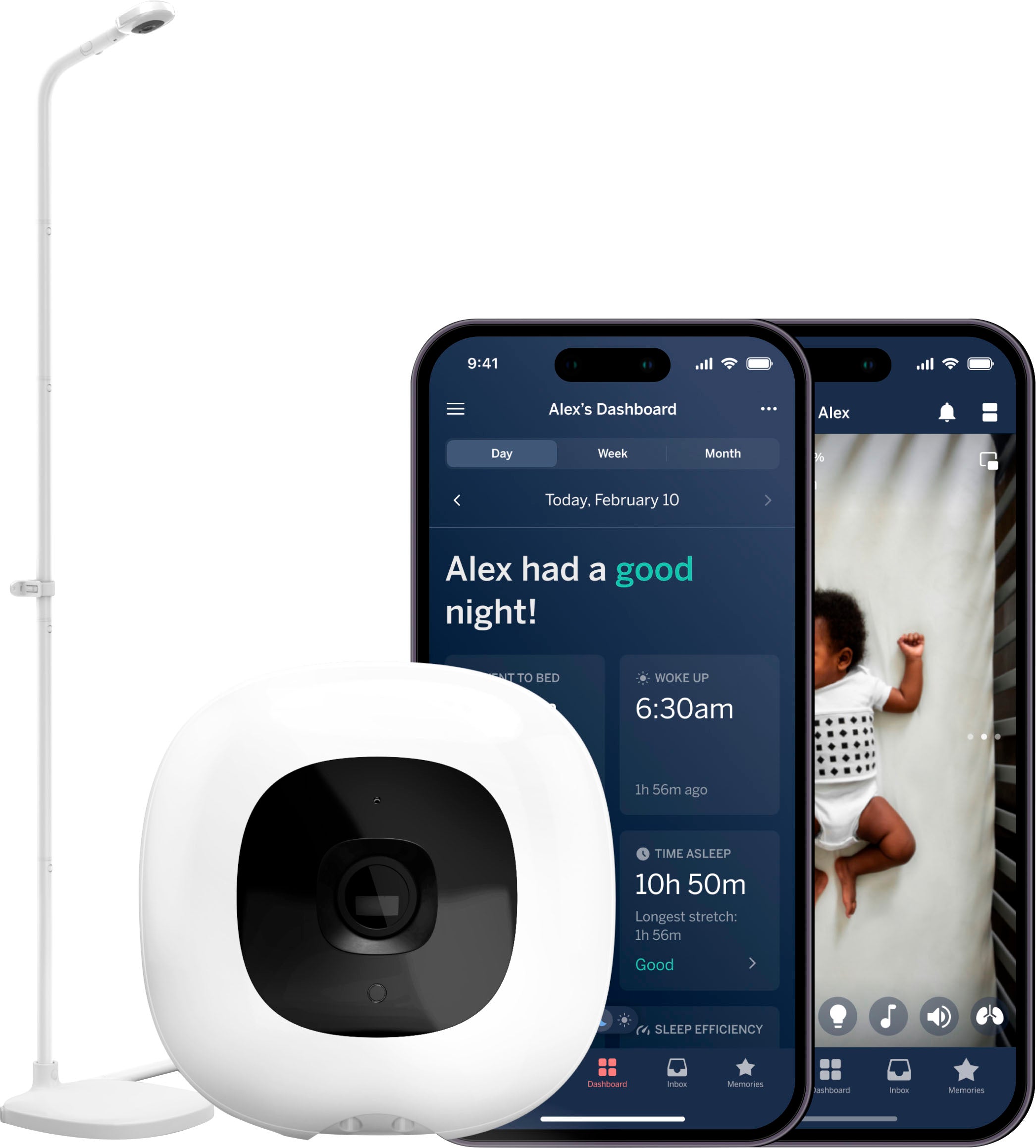 Nanit Pro Smart Baby Monitor & Floor Stand – White