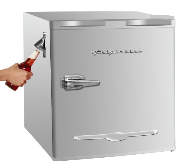 1.6 Cu Ft Retro Mini Fridge with Side Bottle Opener, Moonbeam