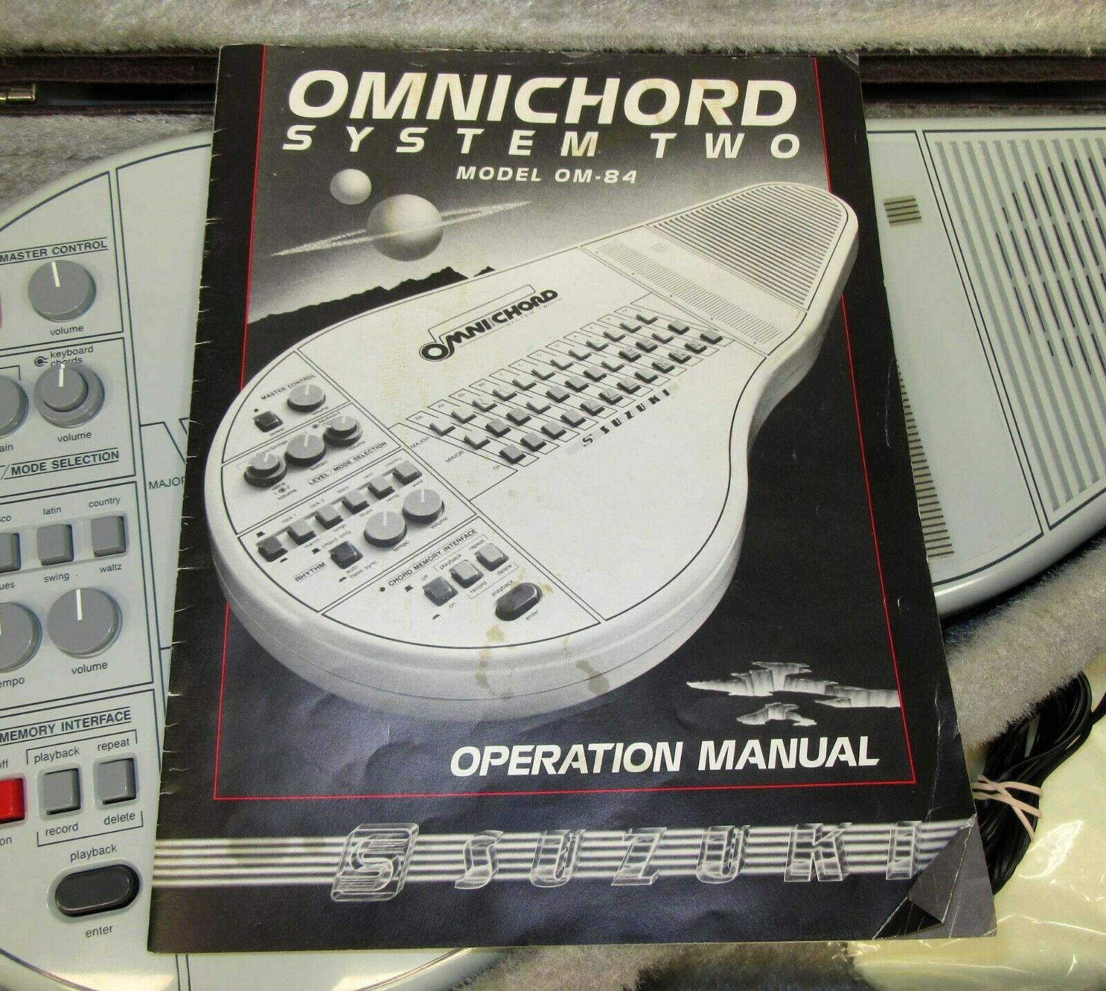 Suzuki Omnichord OM-84 System Two w/ Hard Case Power Supply Manual TESTED! WORKS  sgtnighsdesigns