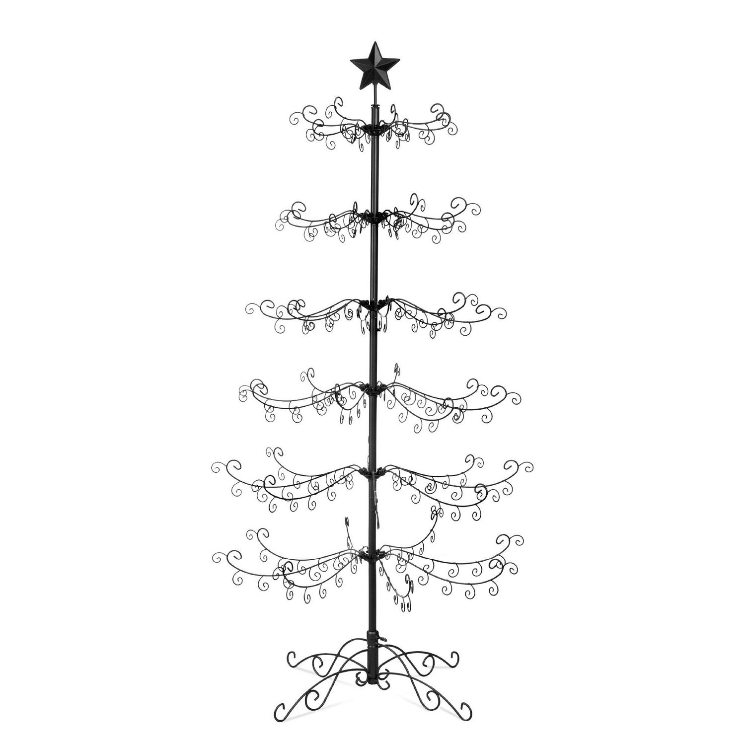 Best Choice Products 6ft Wrought Iron Ornament Display Christmas Tree w/ Easy Assembly, Stand ?Black
