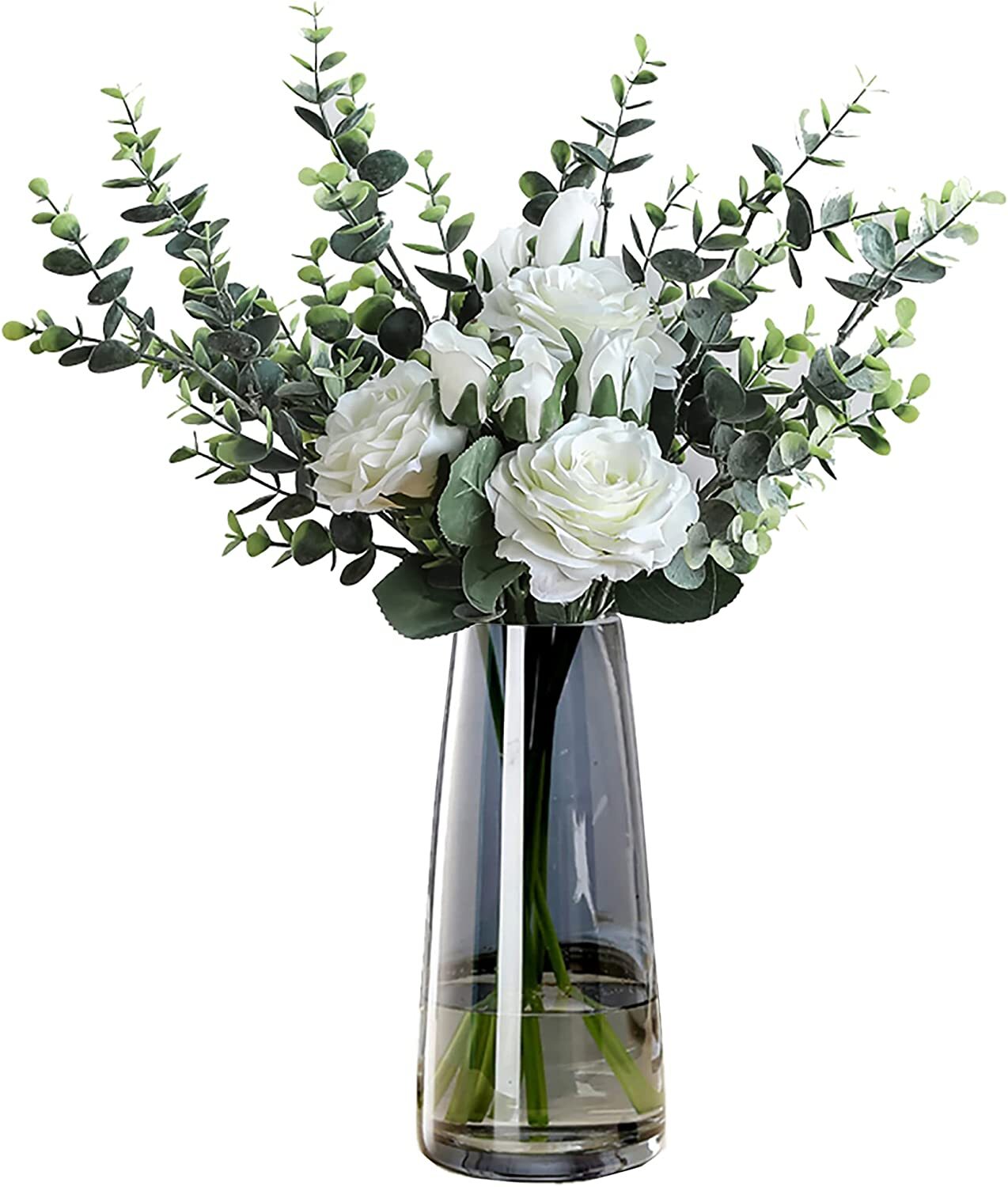 Ins Modern Crystal Grey Glass Vase for Home & Office Decor