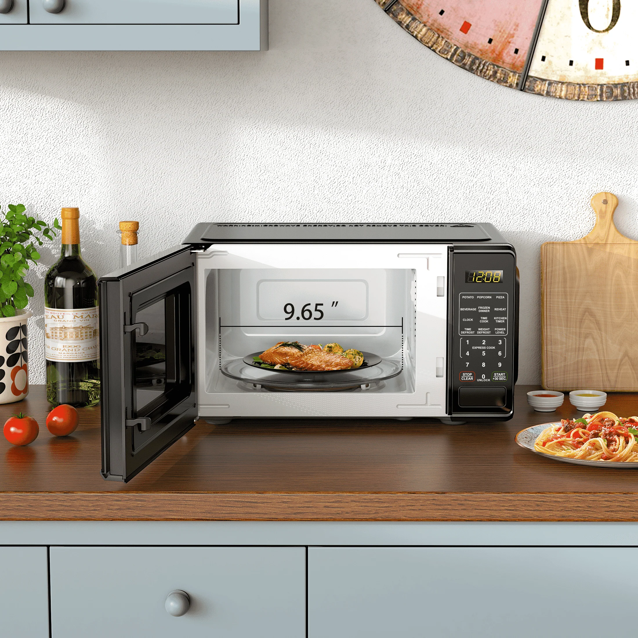 Mainstays 0.7 Cu ft Countertop Microwave Oven, 700 Watts, Black