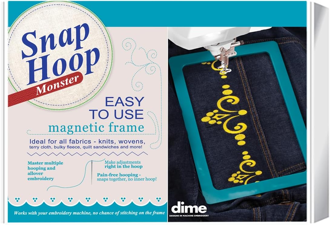 dime Snap Hoop Monster Magnetic Embroidery Hoop 5′′x7′′ for Baby Lock/Brother Machines – Metal, Rectangular, Easy Fabric Adjustment