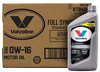Valvoline Advanced Full Synthetic SAE 0W-16 Motor Oil 1 QT (Packaging May Vary)