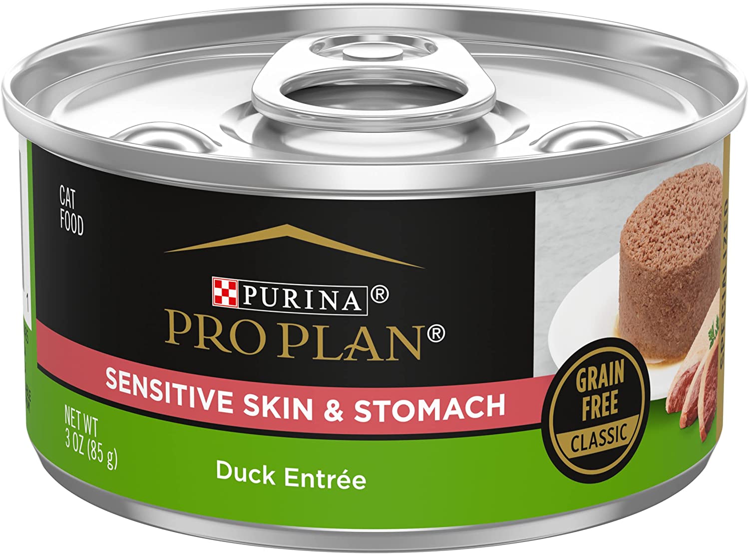 Purina Pro Plan Sensitive Skin and Stomach Wet Cat Food, Sensitive Skin and Stomach Duck Entree ?(24) 3 oz. Pull-Top Cans